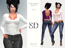 Long-Sleeved Knit Tee – Silver – BOM|Layers|Omega – Sweet Distractions