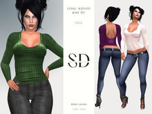 Long-Sleeved Knit Tee – Sage – BOM|Layers|Omega – Sweet Distractions