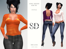 Long-Sleeved Knit Tee – Orange – BOM|Layers|Omega – Sweet Distractions
