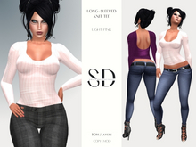 Long-Sleeved Knit Tee – Light Pink – BOM|Layers|Omega – Sweet Distractions