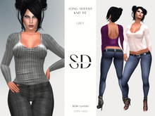 Long-Sleeved Knit Tee – Grey – BOM|Layers|Omega – Sweet Distractions