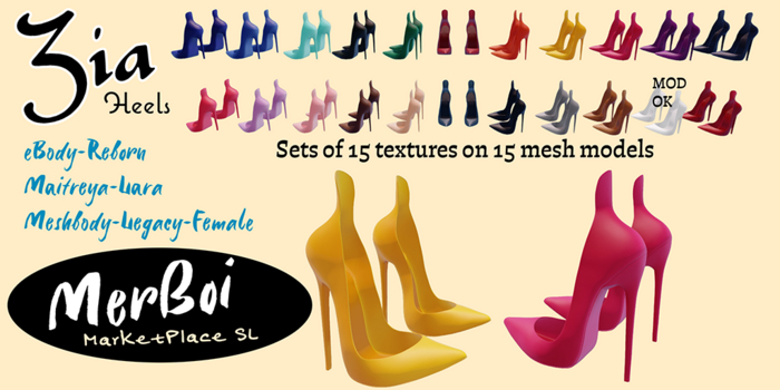 MerBoi  Zia Heels - Set of 22 for eBody-Reborn