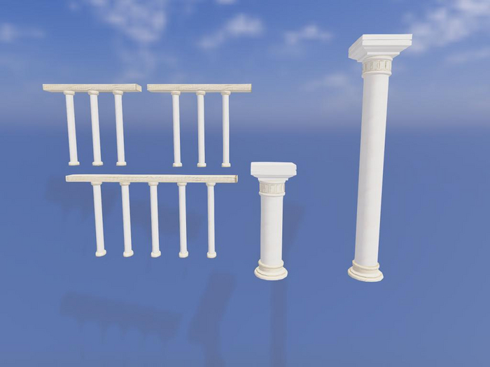 Set of columns and railings