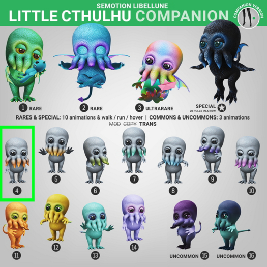 SEmotion Libellune Baby Cthulhu Companion COMMON 04
