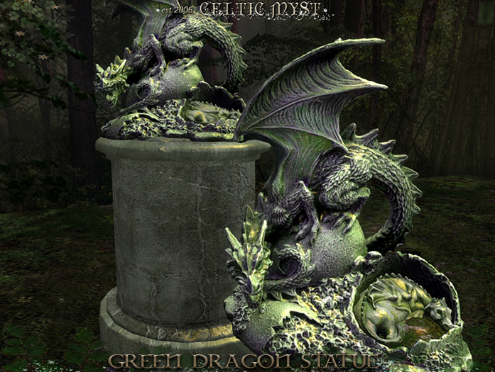 ✰:*´¨*Fantasy Forest Collection 彡 GREEN DRAGON WITH HATCHLING 彡