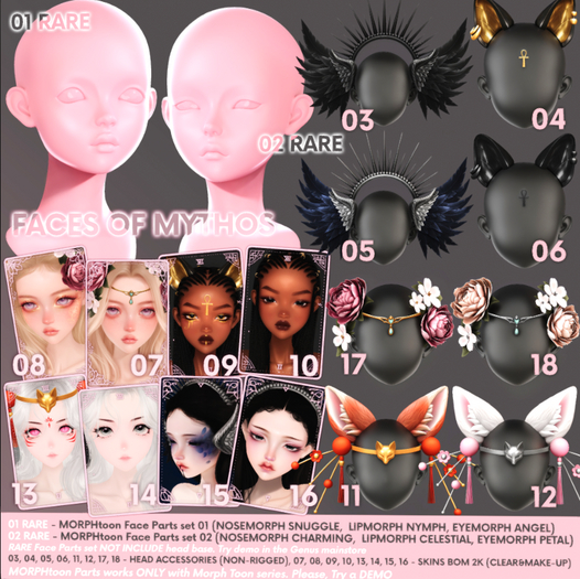 12 GENUS - FACES OF MYTHOS - Inari - Ears - white