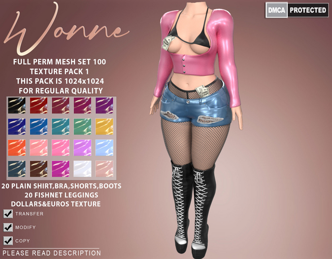 WONNE (100) Full Perm Mesh (1024 Texture Pack 1)
