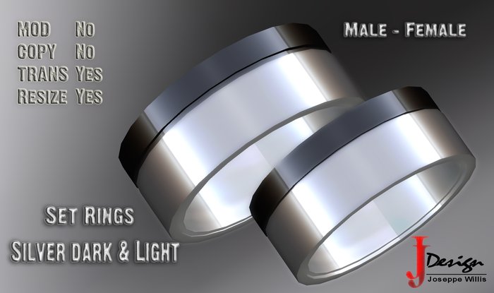Set Rings dark & light silver