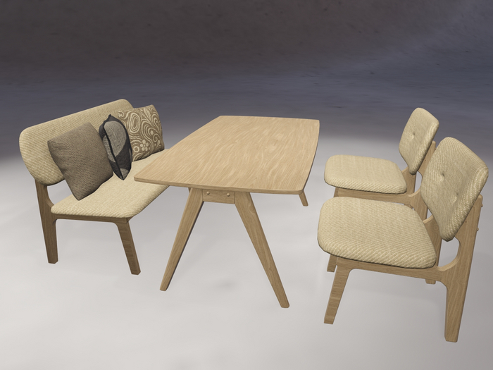Cerra Table Set (Beige)