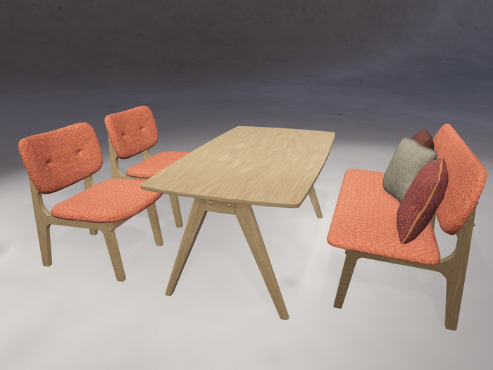  Cerra Table Set (Coral)