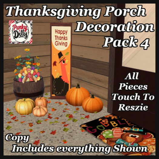 (PD) Thanksgiving Porch Decor Pack 4 