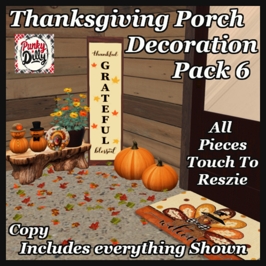 (PD) Thanksgiving Porch Decor Pack 6 
