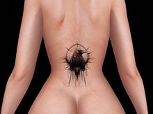 Ravenstone - 2K Crow Goth Lower Back Tattoo BOM T44