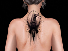 Ravenstone - 2K Crow Goth Back Tattoo BOM T44