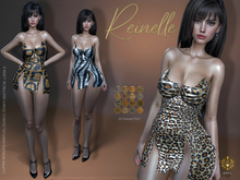 Reinette Low cut dress, Animal Prints, Fatpack