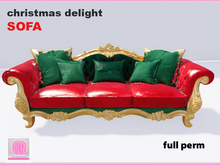 Christmas Delight Sofa – Full Perm – Red & Green Gold Couch