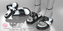 -Vixen- Mei Slippers Set Black and White-eBody