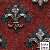 Red and Black Fleur De Lis Leather Seamless Texture