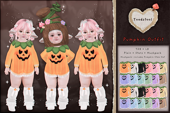 Toadstool . Pumpkin Outfit . Mushpack . Box
