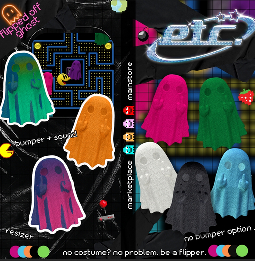 etc - flipped off ghost  - plain colors.