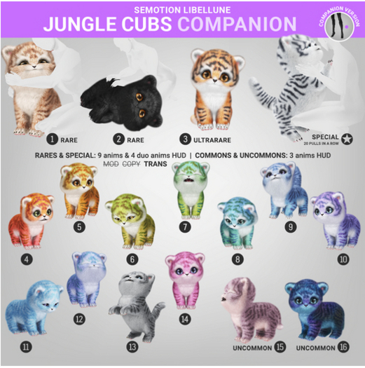 SEmotion Libellune Jungle Cubs Companion RARE 01