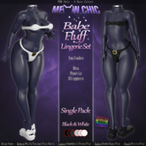 //Meow.CHIC// Babe Fluff - Lingerie Set - BLACKS & WHITES- SINGLE PACK