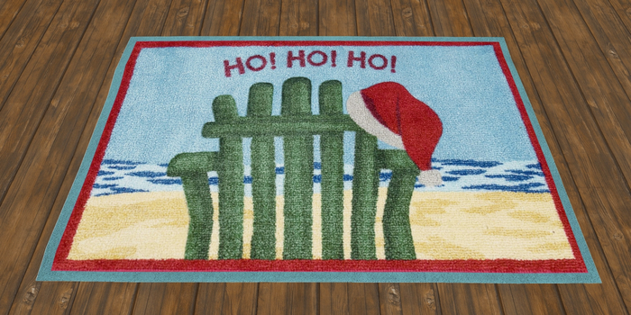 Beach Santa Christmas Rug