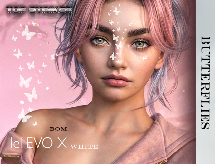 TOP STRIKER / BUTTERFLIES  WHITE/  LEL EVOX