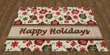 Happy Holiday Bulbs Christmas Rug