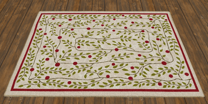 Holly Vines Christmas Rug