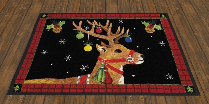Reindeer Decorated Christmas Rug