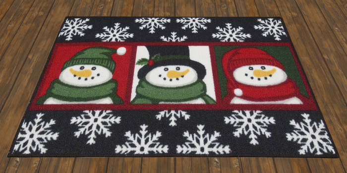 Three Snowmen Christmas Rug
