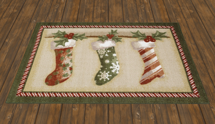 Three Stockings Christmas Rug