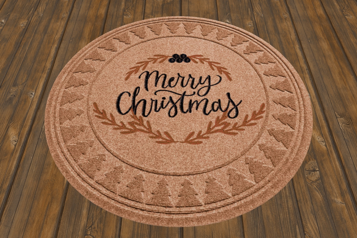 Bronze Round Christmas Rug