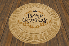 Gold Round Christmas Rug