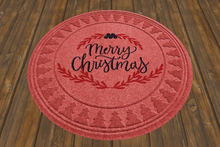Red Round Christmas Rug