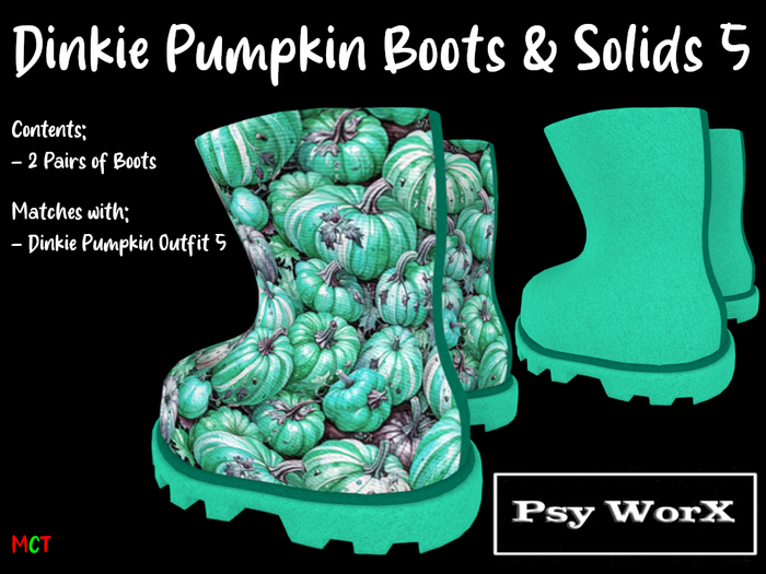 >Psy WorX< Dinkie Pumpkin Boots & Solids 5