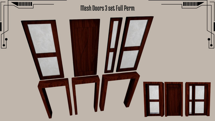 Wooden Mesh Doors 3 set Full perm isabelleize