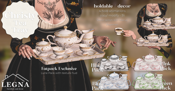 - Legna - Christy Tea Tray (Pink Pack)
