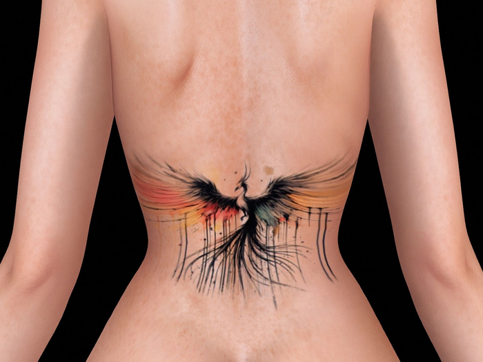 Ravenstone - Phoenix BOM Tattoo lower back T49