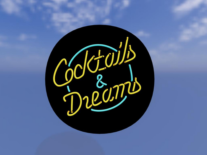 Neon cocktail sign   - MESH - FULL PERM
