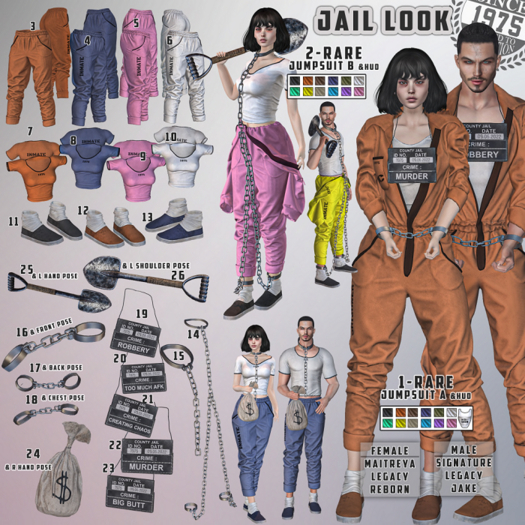 01.[Since1975] Jail Look- A Jumpsuit / Reborn RARE