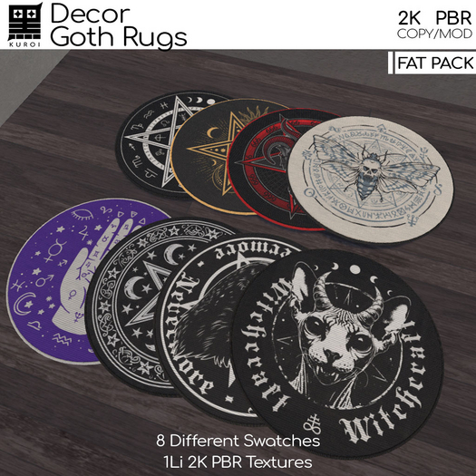 Kuroi - Goth Round Rugs FAT PACK
