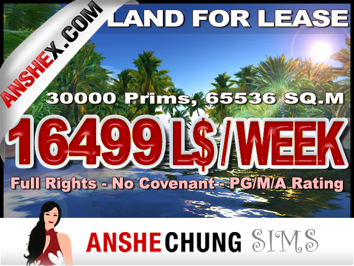 16499 L$/Week FULL PRIM SIM FOR RENT
