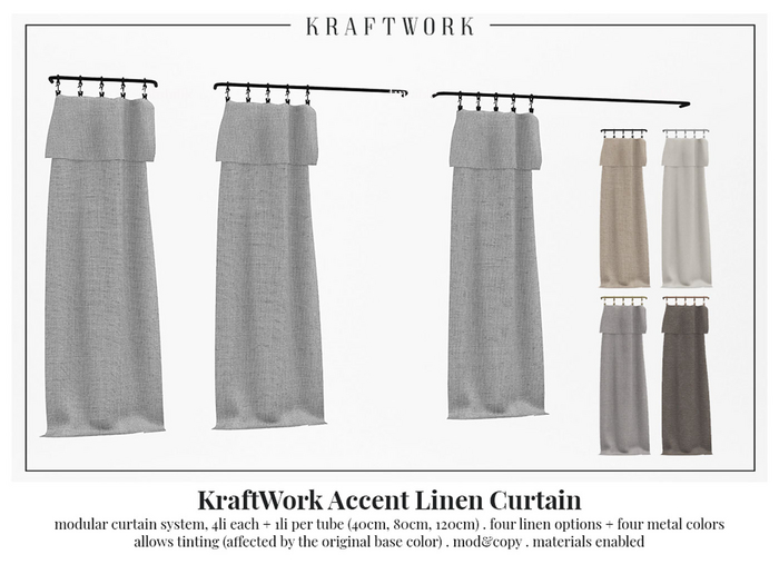 KraftWork Accent Linen Curtain (Add Me)