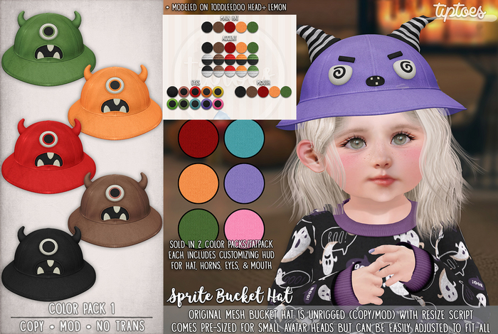 . tiptoes - Ogre Bucket Hat - Pack 1