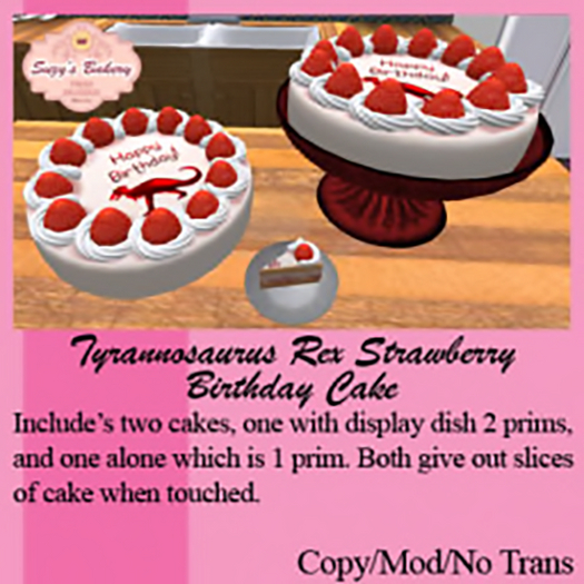 Tyrannosaurus Rex Strawberry Cake