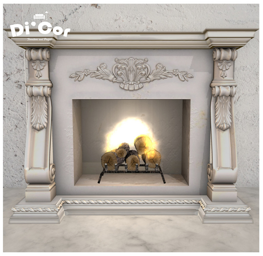 Di'Cor Saisha Fireplace [White]