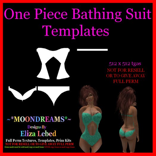 One Piece Bathing Suit Templates
