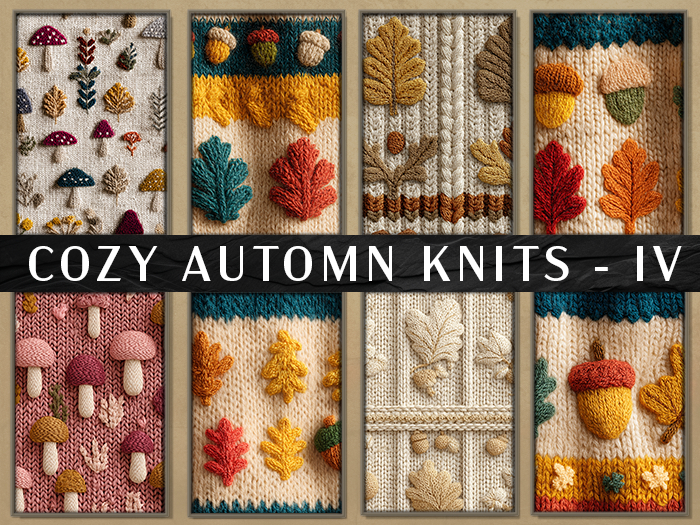 COZY AUTOMN KNITS - IV - 8 textures - Seamless